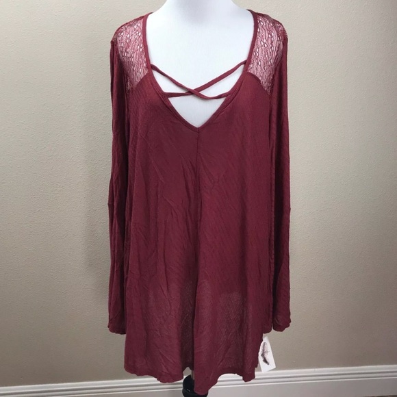Jessica Simpson Tops - Jessica Simpson Tunic Mauve 2X Semi Sheer